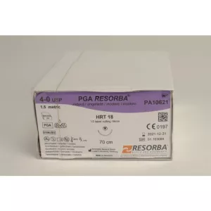 PGA-RESORBA  Chirurgické šitie vstrebateľné, bezfarebná, DSM 13, 6/0, 45cm, 24ks