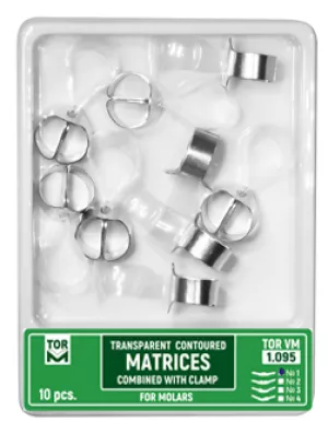 TransparentContoured Matrices Combined with Clamp for Molars